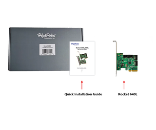Adaptateur de bus hôte SATA HighPoint R640L PCIe 2.0 x4 4 ports 6 Gbit/s