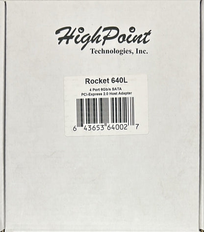 HighPoint R640L PCIe 2.0 x4 4-Port 6Gb/s SATA HBA