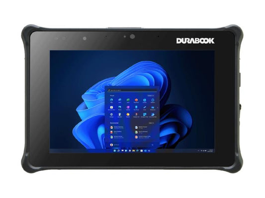 Durabook R8 is a rugged 8-inch tablet engineered for tough environments, offering MIL-grade durability with IP66 rating, sunlight-readable display, and a powerful Intel Core i5-1230U processor. It combines performance, portability, and security, complete with Windows 11 Pro, integrated front and rear cameras, and high-speed connectivity via RJ45 and Thunderbolt 4. This device is backed by a 3-year accidental damage warranty, ensuring long-term service in mission-critical field operations.