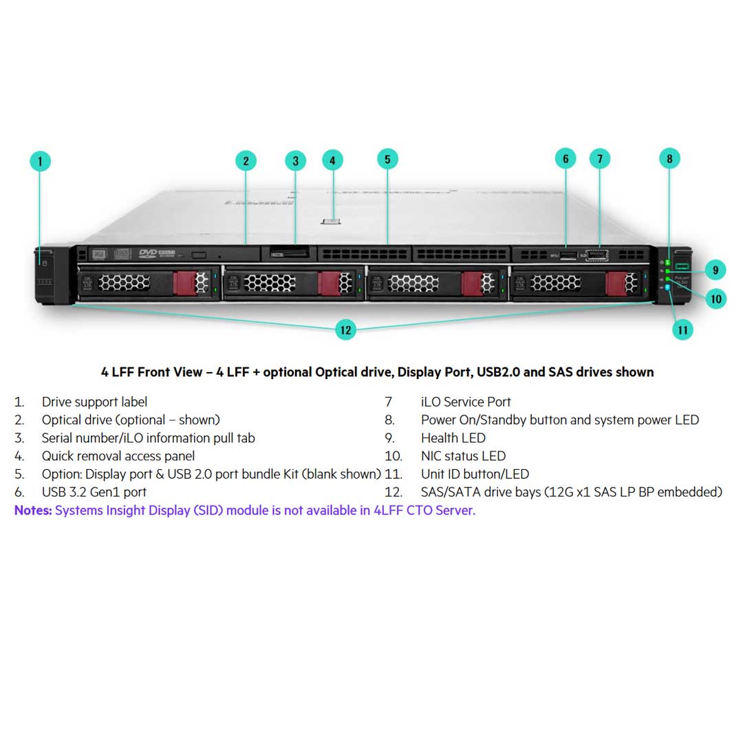 HPE DL360 Gen10 SP EC-XL-H Base Server, Intel Xeon, 1U, R8L30A