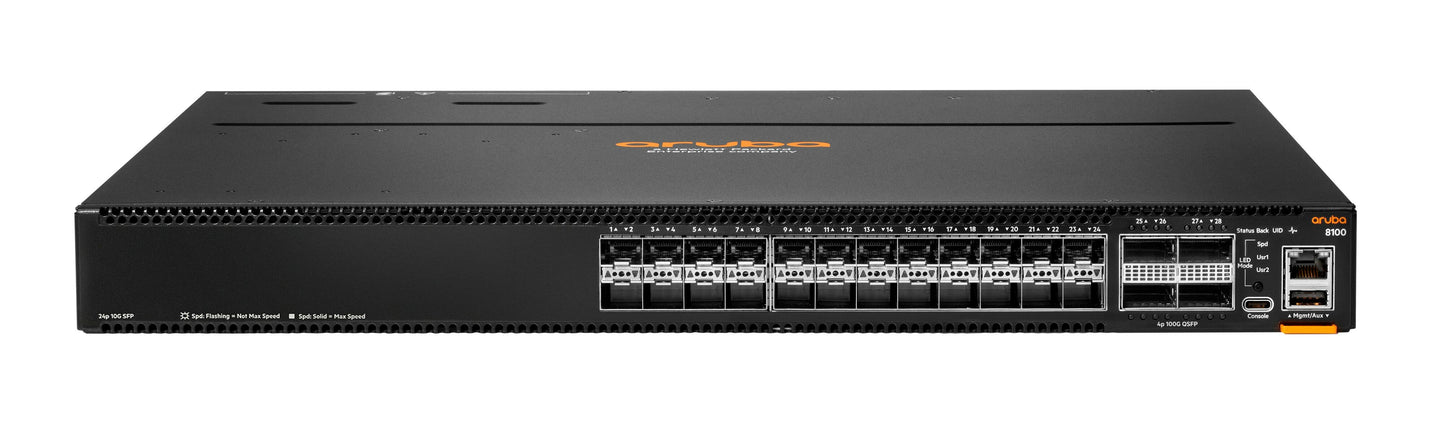 HPE Aruba CX 8100-24XF4C Switch, 24x SFP+/4x QSFP28, R9W86A#ABA