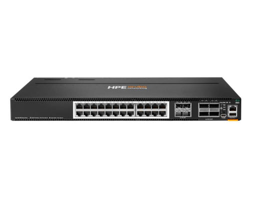 The HPE Aruba Networking CX 8100 Switch features a high-performance Quad-Core ARM Cortex A72 processor, supporting advanced networking with 24 ports of multi-gigabit Ethernet, 4 SFP/SFP+ ports, and 4 QSFP+/QSFP28 uplinks. Designed for enterprise-grade environments, this 1U switch offers robust Layer 2/3 capabilities, modular cloud-native architecture, and comprehensive remote management protocols for streamlined network operations.
