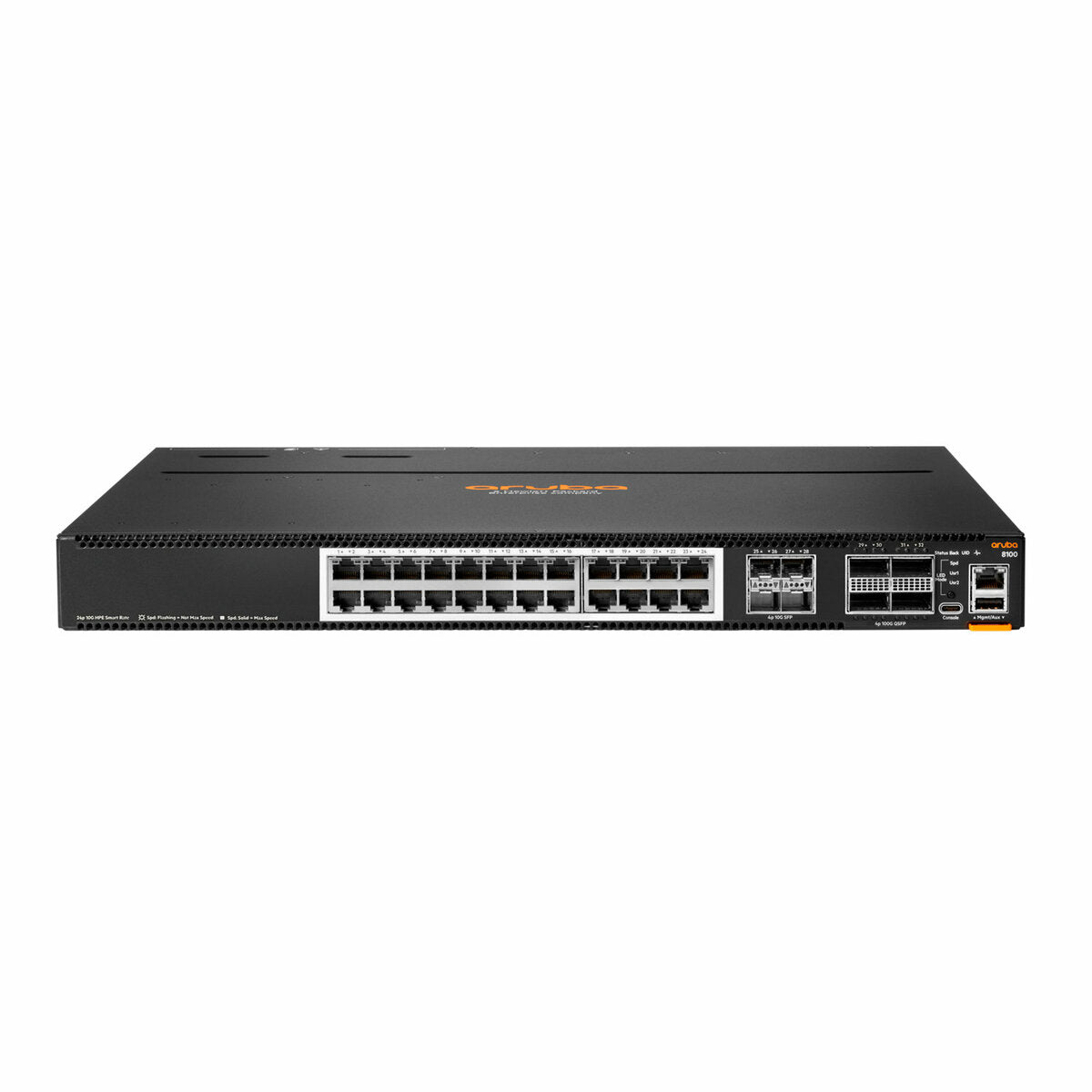 HPE ANW 8100-24XT4XF4C Switch, 32-Port, SFP+/QSFP28, Cortex A72