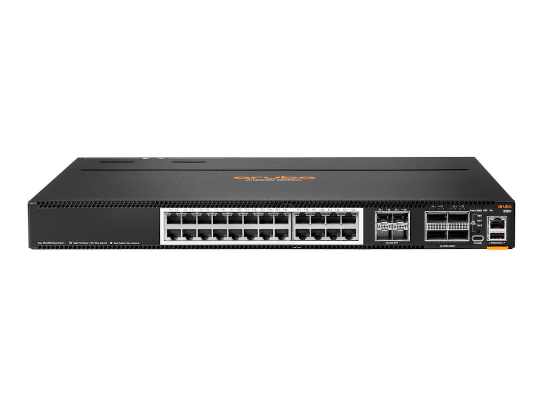 HPE ANW 8100-24XT4XF4C Switch, 32-Port, SFP+/QSFP28, Cortex A72