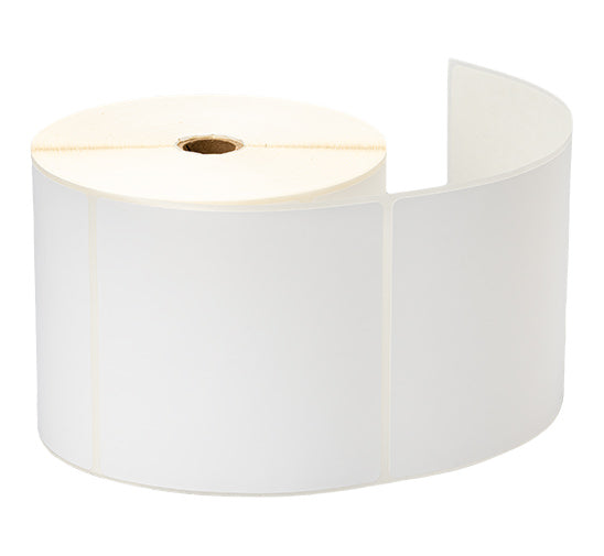 Étiquettes Brother DT en polypropylène 4 po x 4 po, 730/rouleau, 8 rouleaux/boîte