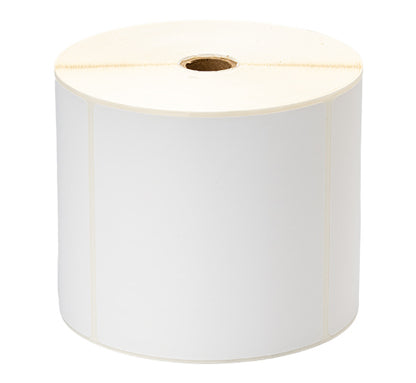Étiquettes Brother DT en polypropylène 4 po x 4 po, 730/rouleau, 8 rouleaux/boîte