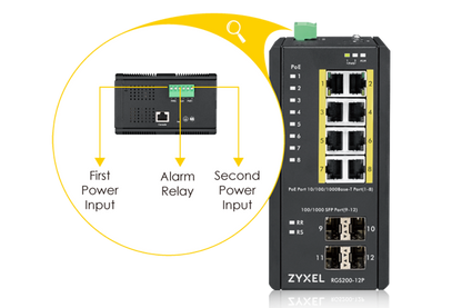 Commutateur industriel géré ZYXEL RGS200-12P 12 ports GbE PoE+