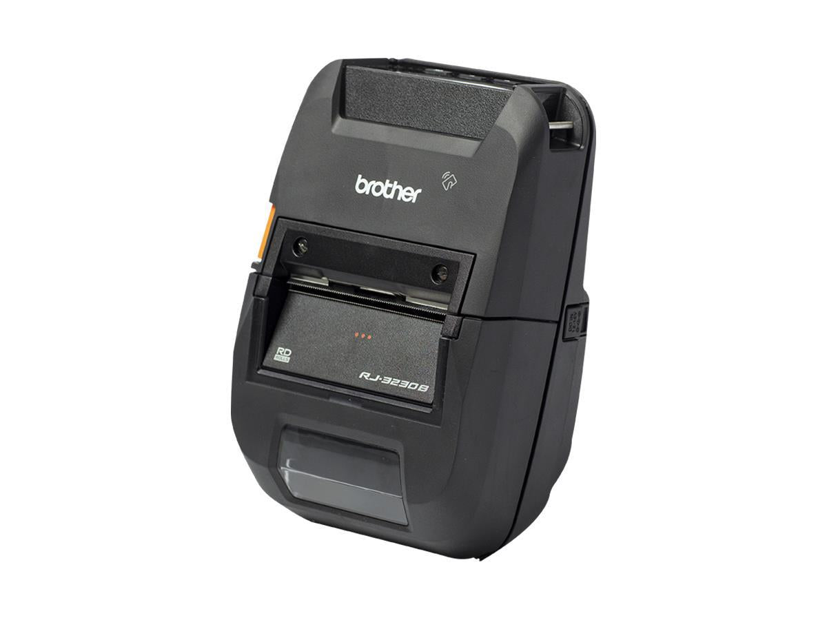 The Brother RuggedJet RJ3230B is a compact, portable 3-inch direct thermal printer engineered for professional label and receipt printing. Equipped with Bluetooth, MFi, and USB Type-C connectivity, it ensures versatile and efficient mobile use. Its rugged design and LCD display make it ideal for demanding field applications.