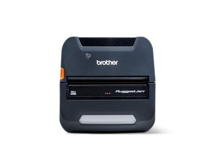 The Brother RuggedJet RJ4250WB is a compact and durable 4-inch direct thermal mobile printer built for convenience and connectivity. Offering multi-interface support with USB, Wi-Fi, Bluetooth/MFi, and NFC pairing, it's designed for on-the-go barcode and label printing. With a 2-year Premier Warranty and SOTI Connect certification, it's ideal for operational efficiency in demanding environments.