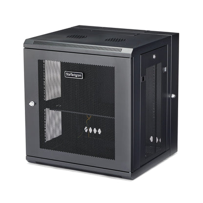 Rack serveur mural articulé StarTech 12U à cadre ouvert, acier, noir