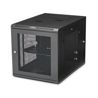 Rack serveur mural articulé StarTech 12U à cadre ouvert, acier, noir