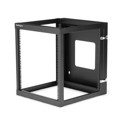 Rack serveur mural articulé StarTech 12U à cadre ouvert, acier, noir