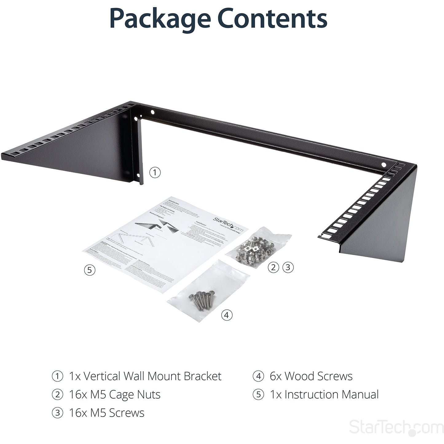 Support de rack mural vertical StarTech 6U 19 pouces