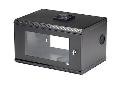 Wall-Mount Server Rack is ideal for installing your rackmount IT equipment - Small data rack has an enclosed / lockable design - 6U wall-mounted network cabinet is made of heavy-duty steel - Ships fully assembled - EIA/ECA-310-E Compliant