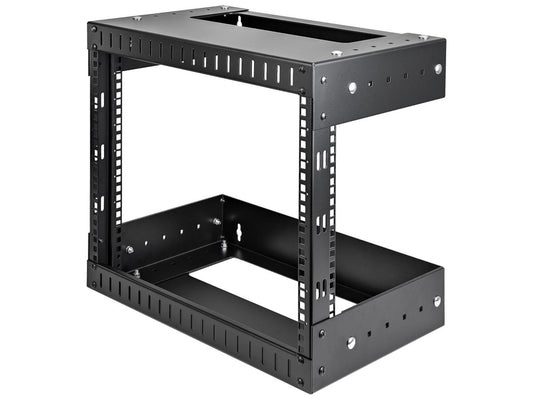This durable 8U wall mount network rack from STARTECH is constructed with strong steel and offers adjustable depth (12–20 in / 30.5–50.8 cm), optimized for IT infrastructures. It supports 19" EIA/ECA-310 equipment such as patch panels, servers, switches, and PDUs. Designed for flexible AV and IT layout integration, the open-frame design improves equipment accessibility, airflow, and organization.