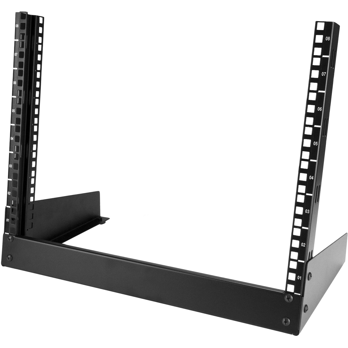 Rack de bureau ouvert STARTECH RK8OD 8U à 2 montants, acier, noir