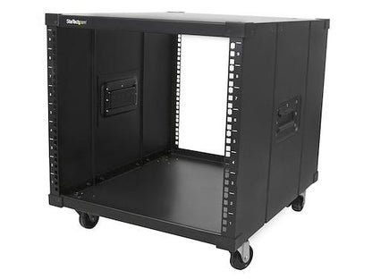 Store your servers, network and telecommunications equipment in a portable, rolling cabinet - Compatible with standard rack mountable equipment - Portable rack - Portable server rack - 9U Rack - Mobile Server Rack - 9U server rack - Rack with wheels