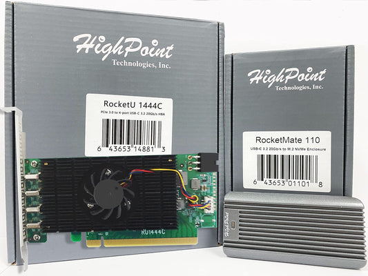 HighPoint RM110-420P USB-C 3.2 NVMe Enclosure, 20Gbps, RAID Ready