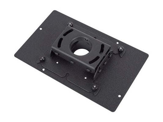 The CHIEF RPA349 is a custom-fit projector mount designed in a sleek black finish to integrate seamlessly into professional AV setups. This USA-manufactured mount offers a compact footprint with full TAA compliance, making it ideal for sensitive government or institutional environments. It includes the SLB349 interface bracket for a secure projector attachment.