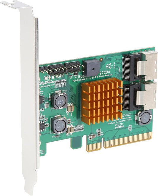 Contrôleur RAID HighPoint RR2720A PCIe 2.0 x8 8 canaux 6G SAS/SATA