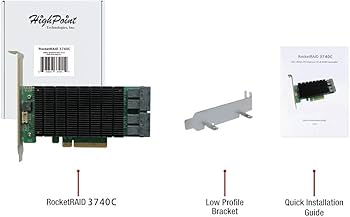 Contrôleur RAID SAS/SATA HighPoint RR3740C PCIe 3.0 x8 16 canaux 12 Gbit/s