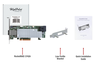 HighPoint RR3742A PCIe 3.0 x8 16-Channel 12G SAS/SATA RAID Controller