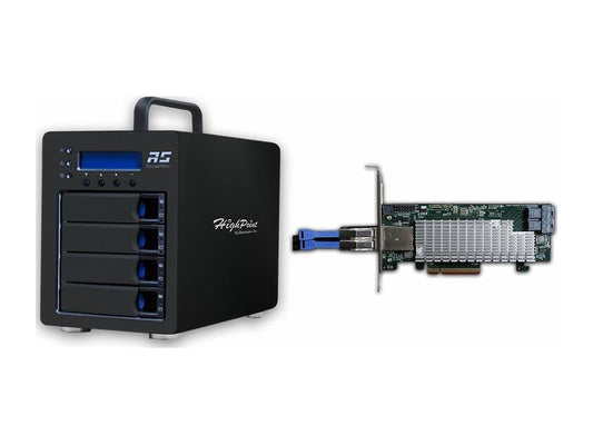 HighPoint RS6434TS is a high-performance 4-bay 12G SAS/SATA RAID solution engineered for serious data storage. Equipped with a 16-port SAS interface and PCIe 3.0 x8 controller, it supports RAID levels 0, 1, 5, 6, 10, 50, and JBOD for maximum flexibility and data protection. Ideal for Windows, macOS, and Linux environments, it combines versatile OS compatibility with powerful RAID management tools including WebGUI, CLI, BIOS, and UEFI access.