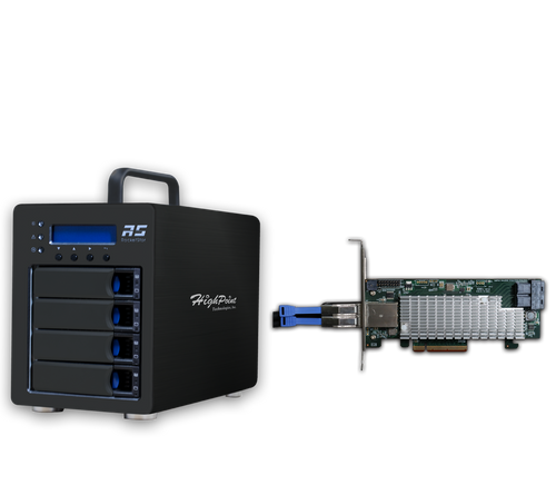 Boîtier RAID HighPoint RocketStor 6434TS 4 baies 12 Go SAS/SATA