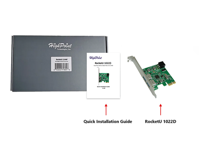 HighPoint RU1022D PCIe 3.0 x1 Dual USB-C 3.2 5Gb/s Host Controller