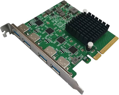 Contrôleur hôte HighPoint RU1244C PCIe 3.0 x8 4 ports USB-C 3.2 10 Gbit/s