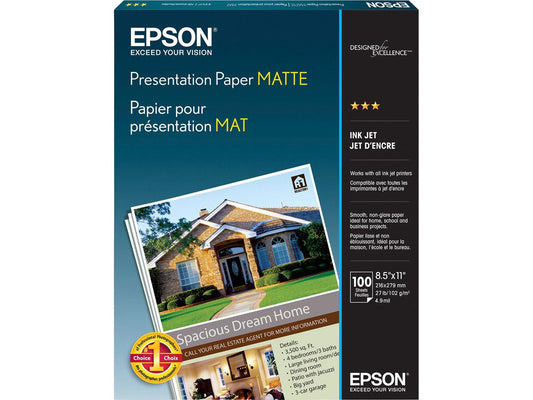 Epson 8.5x11 high-gloss photo paper is designed for inkjet printing and delivers outstanding image quality, ideal for photos and marketing materials. This 100-sheet pack meets TAA compliance and is compatible with select Epson Stylus Color printers, making it a dependable choice for both home and office uses.