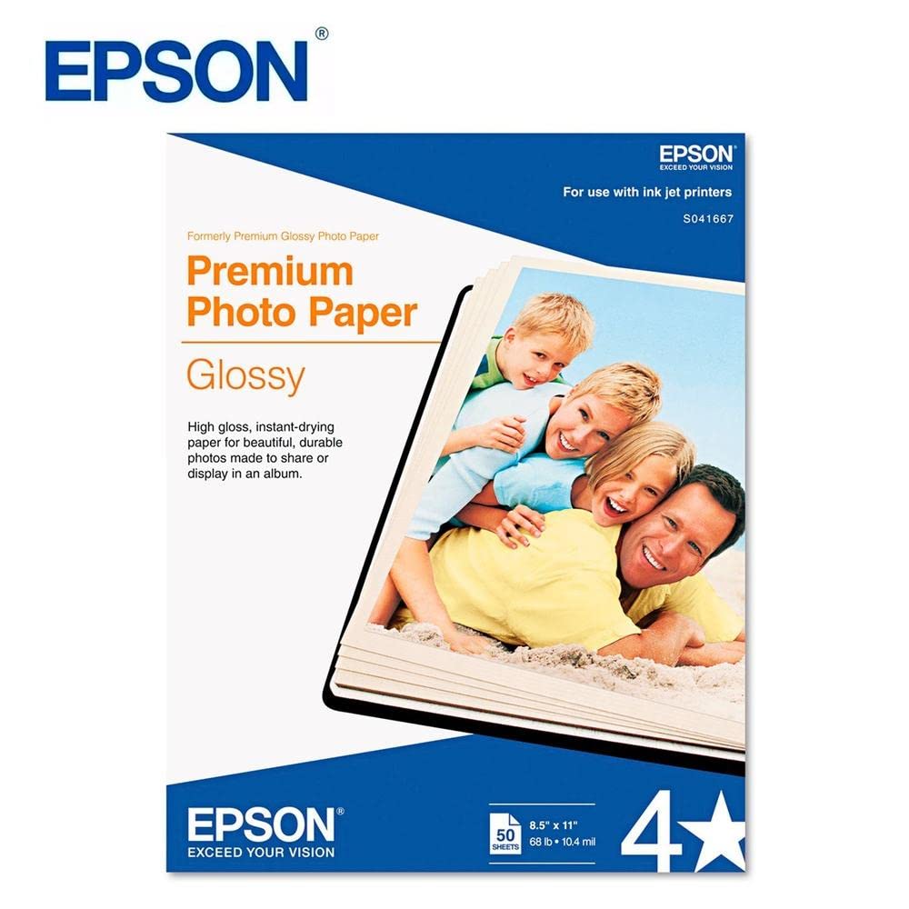 Papier photo couché EPSON S041070, 28 x 43 cm, 105 g/m², compatible jet d'encre