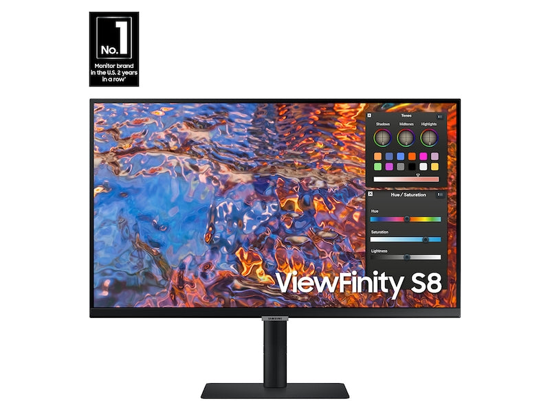 Écran IPS 4K UHD Samsung S80PB 32 pouces, HDMI/DP/USB, noir