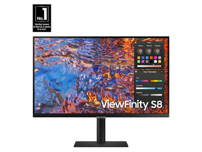 Écran IPS 4K UHD Samsung S80PB 32 pouces, HDMI/DP/USB, noir