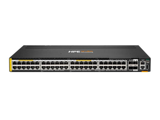 The HPE ANW 6300L 48SR5 is an advanced Layer 2 wired switch tailored for enterprise networking, offering exceptional multi-gigabit connectivity and PoE capabilities. It features 48 Class 8 PoE ports supporting 100M/1G/2.5G/5G speeds, powered by an ARM Cortex A72 processor, 8GB RAM, and 32GB flash memory for enhanced performance and security. This switch integrates seamlessly with unified management systems and provides multiple remote management protocols for operational efficiency.