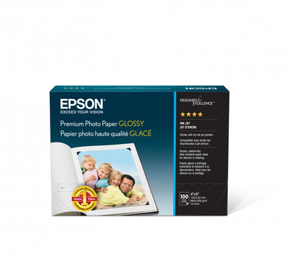 Papier photo brillant EPSON 4x6, 100 feuilles (S400034)