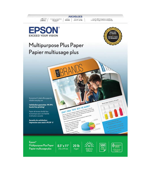 Papier multi-usages EPSON Plus, 8,5 x 11, 500 feuilles