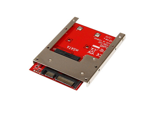 Convert an mSATA SSD into a standard 2.5-inch SATA 6Gbps drive with this compact and easy-to-install adapter from STARTECH. Designed for compatibility and high-speed performance, it supports TAA compliance and a 7mm profile suitable for industrial and enterprise-class applications.