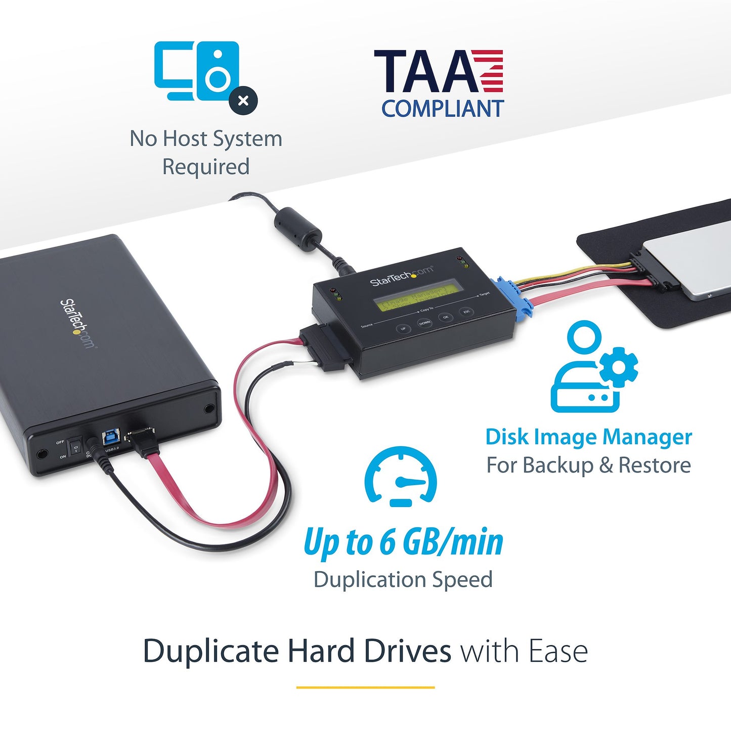 STARTECH Standalone SATA Hard Drive Duplicator, SATDUP11IMG