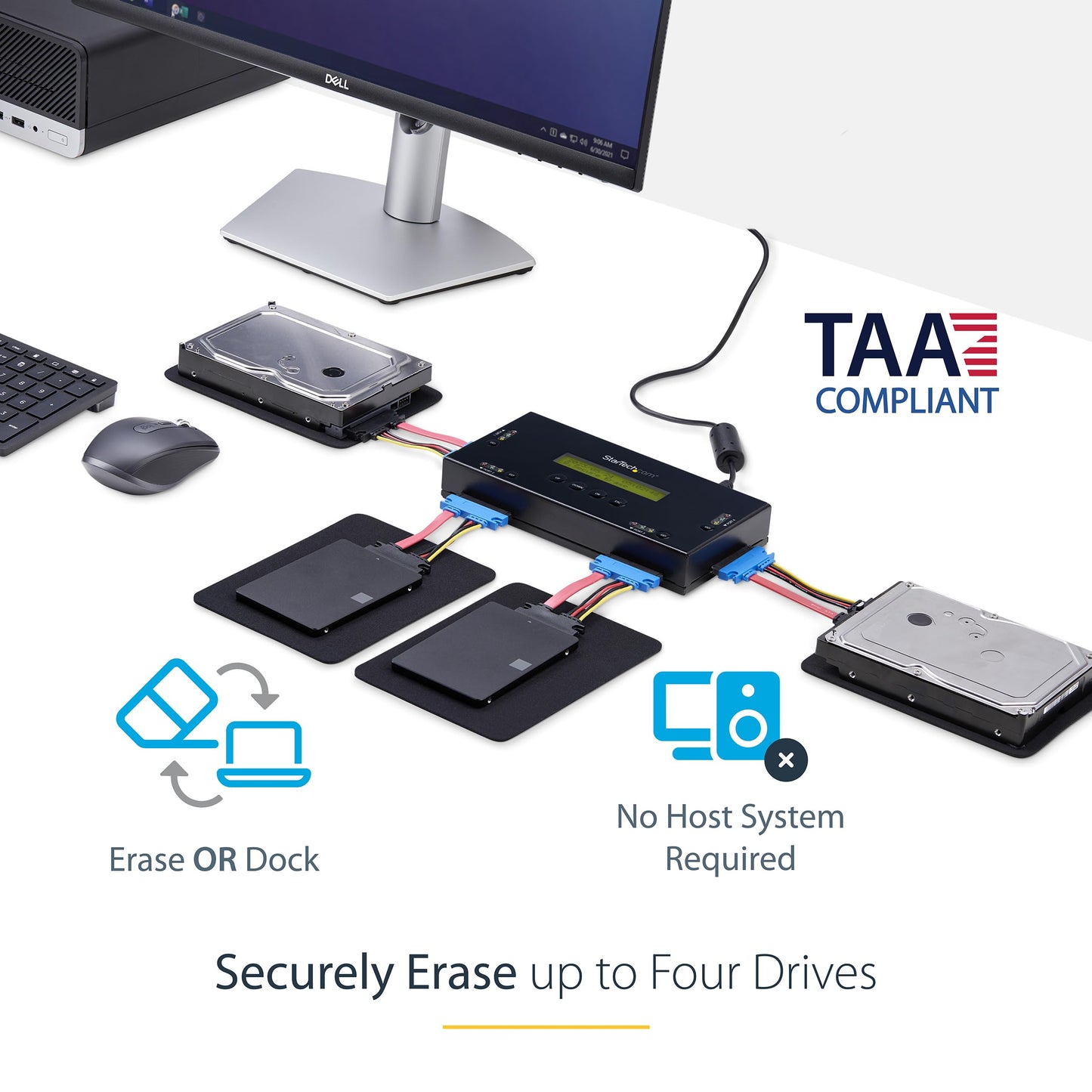 StarTech 4 Bay SATA Hard Drive Eraser - SATERASER4