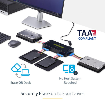 StarTech 4 Bay SATA Hard Drive Eraser - SATERASER4