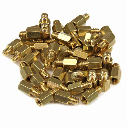#6-32 to M3 Jack Screw Standoff 50 Pack – Copper, Steel/Brass, TAA Compliant