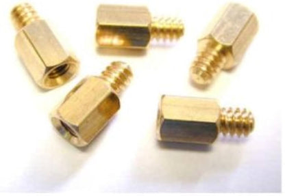 #6-32 to M3 Jack Screw Standoff 50 Pack – Copper, Steel/Brass, TAA Compliant