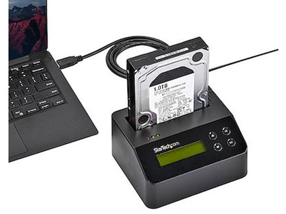 Securely erase SATA hard drives or access them with ease using the StarTech USB 3.0 Standalone Drive Eraser & Dock. Designed for professionals who need reliable drive wiping or quick access to 2.5/3.5-inch SATA drives, this dual-purpose device supports standalone operations without a host system. Built with a sturdy black enclosure and compliant with TAA and RoHS standards, it ensures operational trust and global compatibility.