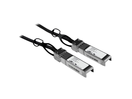This 5-meter 10Gbps direct attach cable from STARTECH is fully compatible with Cisco SFP-H10GB-CU5M and ideal for high-speed network connections. Featuring hot-swappable SFP+ connectors, low power passive Twinax design, and MSA-compliant architecture, this cable provides robust performance and long-term reliability. Backed by a lifetime warranty and wide switch compatibility, it's a cost-effective solution for enterprise networking.