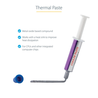 Pâte thermique argent StarTech 1,5 g, 3,195 W/mK, seringue refermable