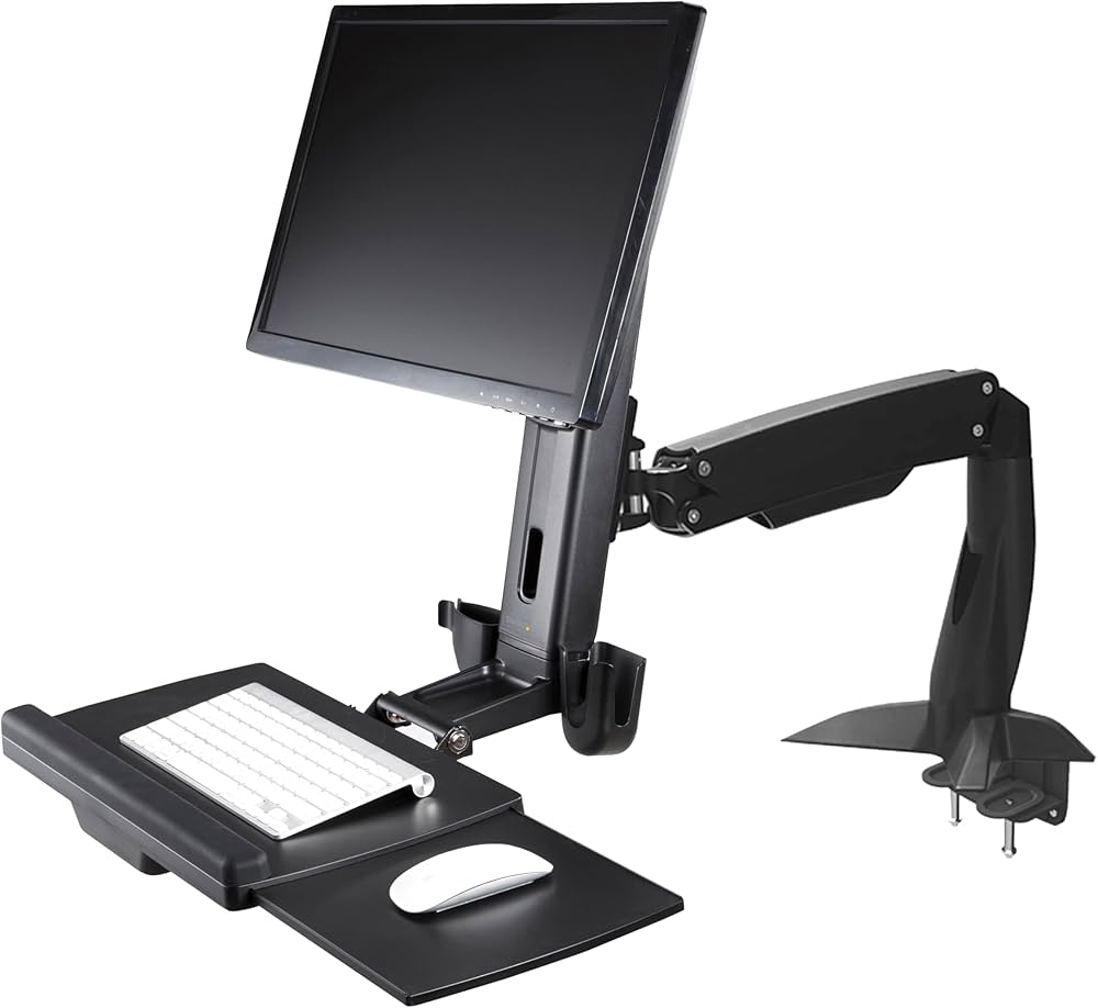 Bras d'écran assis-debout StarTech avec plateau pour clavier pour écran 27 pouces