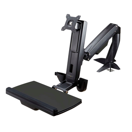 Bras d'écran assis-debout StarTech avec plateau pour clavier pour écran 27 pouces