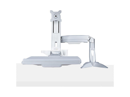 Sit-Stand Monitor Arm - Desk Mount Adjustable Sit-Stand Workstation Arm for Single 27 VESA Display - Ergonomic Articulating Standing Desk Converter