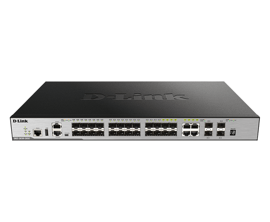 D-Link DGS-3630-28SC L3 Managed Switch, 28-Port SFP + 4 x 10GbE SFP+